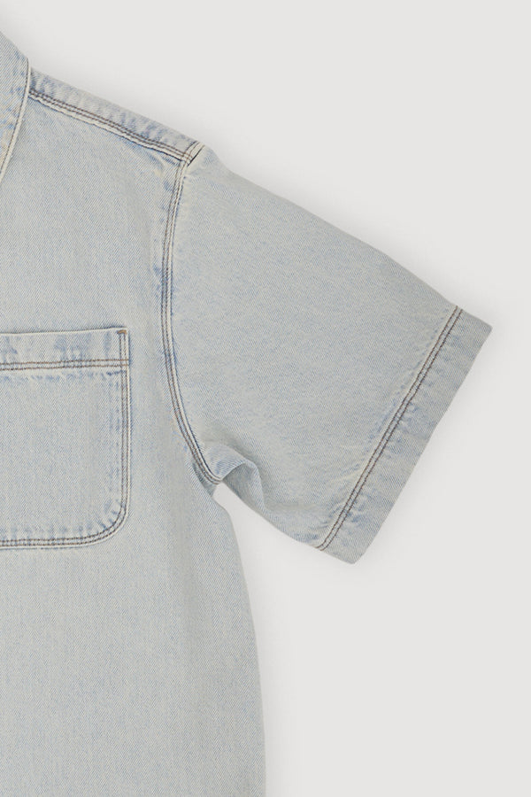 Re-Worn Womens Denim Short Sleeve Shirt