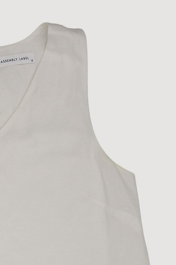 Re-Worn Womens Linen Blend Top