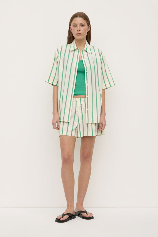 Agnes_Stripe_Short_Sleeve_Shirt_Butter_Bright_Green_1231 2