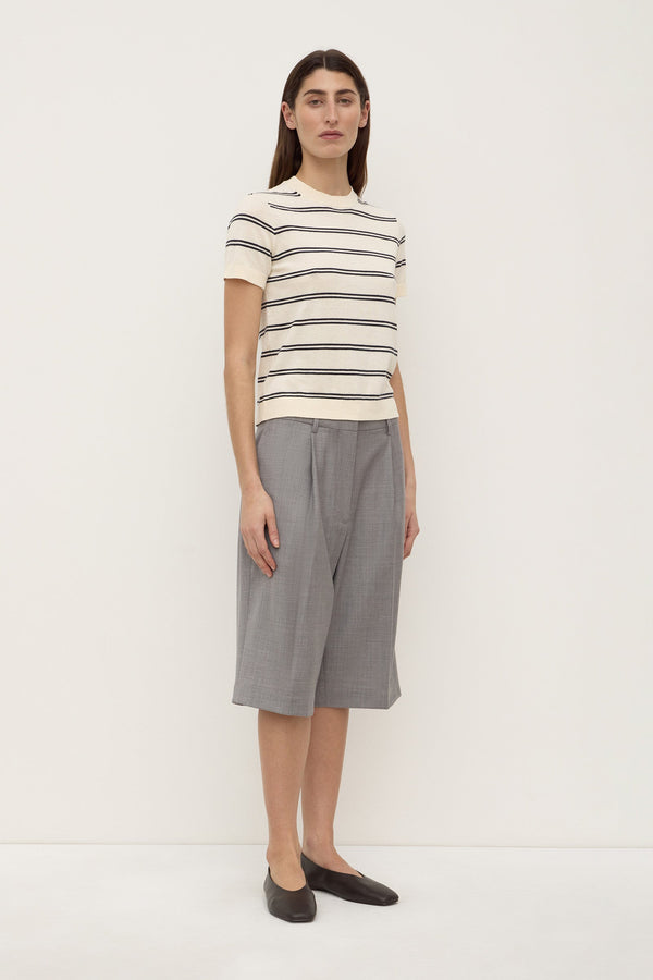 Re-Worn Allison Stripe Cotton Cashmere Tee