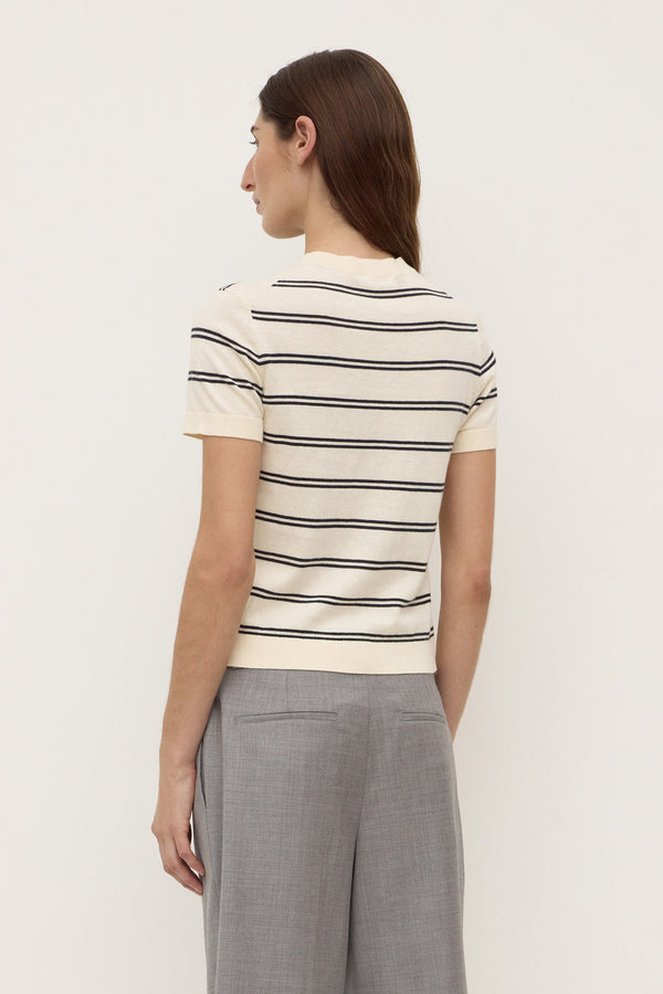 Re-Worn Allison Stripe Cotton Cashmere Tee