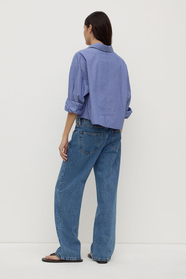 Anais Stripe Cropped Shirt
