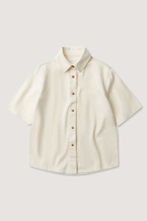 Boxy Denim Short Sleeve Shirt