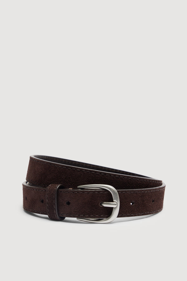 Womens Slim Suede Belt