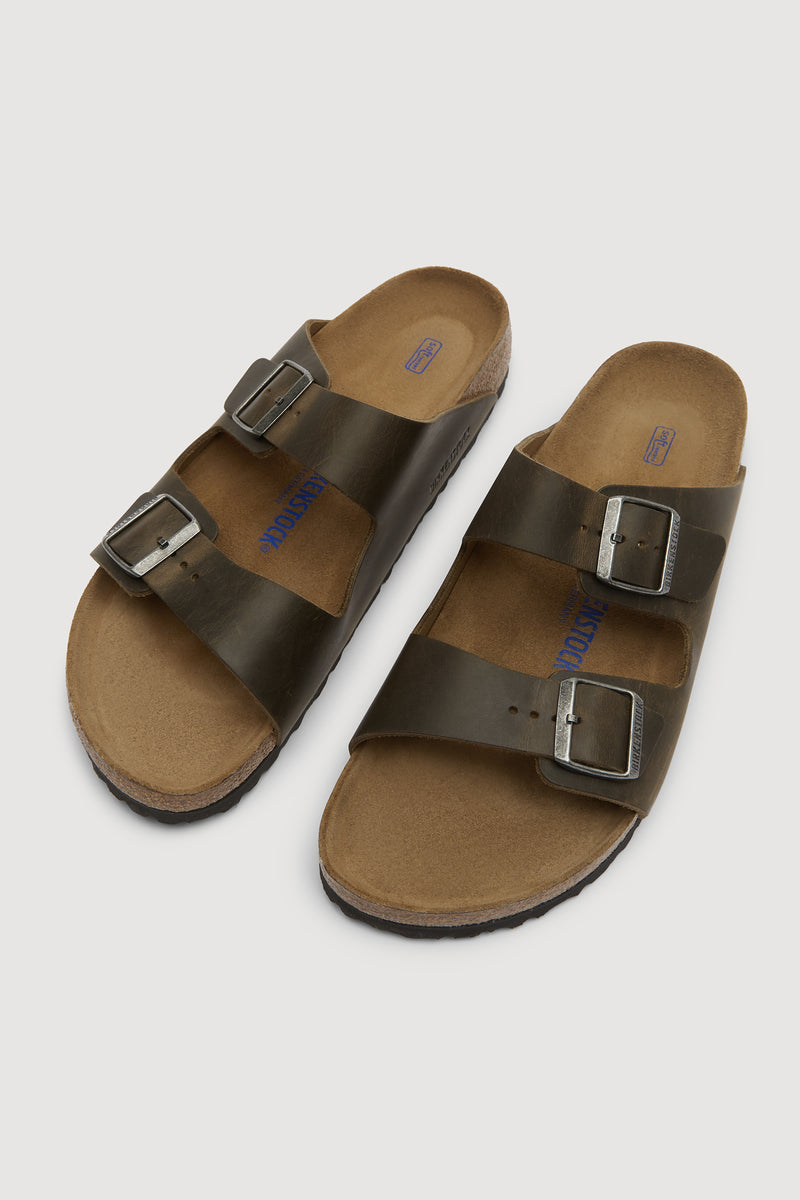 Birkenstock Arizona SFB Oiled Leather Faded Khaki | Assembly Label