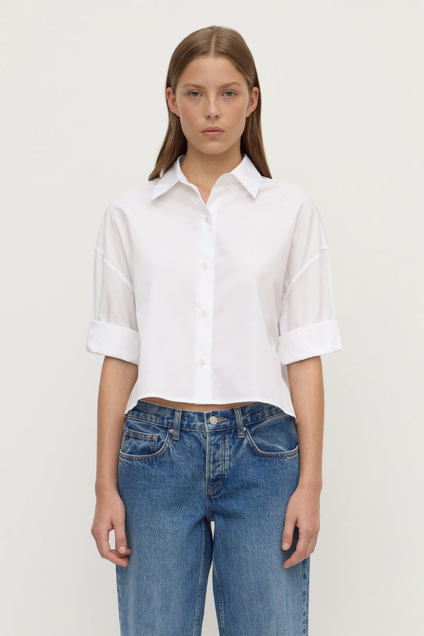 Re-Worn Aurora Cropped Poplin Shirt