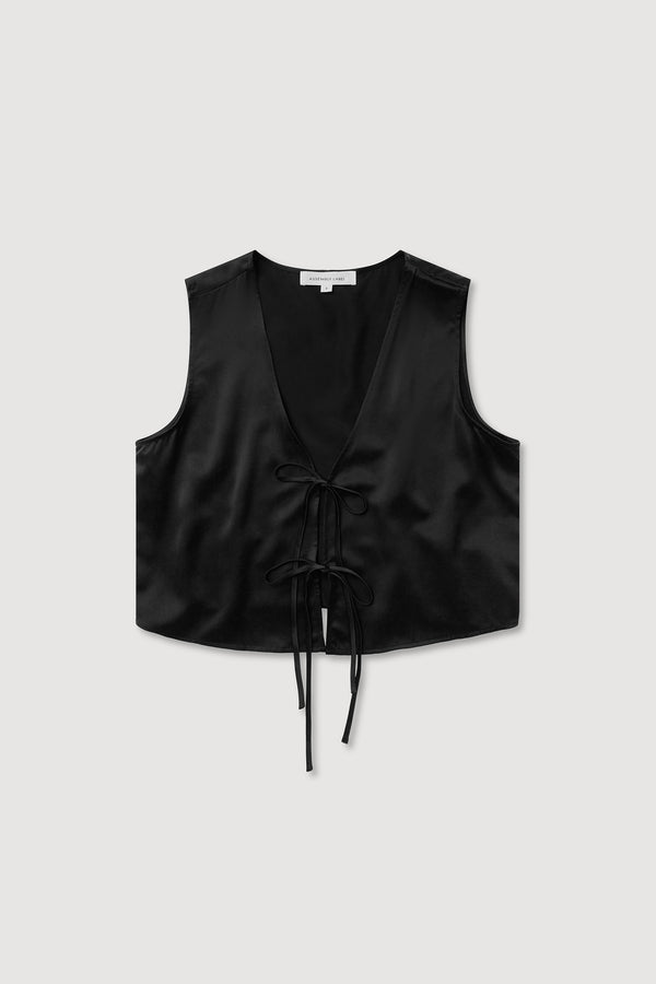 Beal Silk Tie Front Top