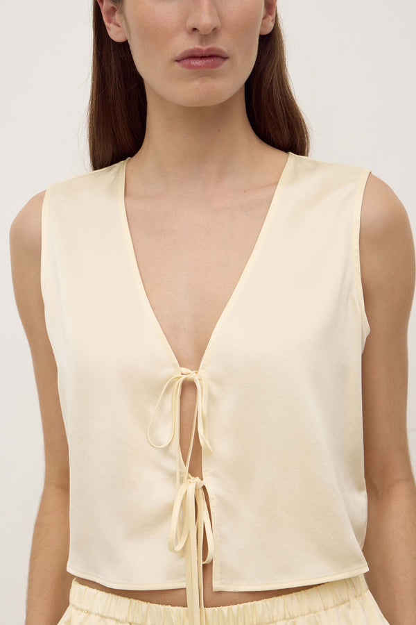 Re-Worn Beal Silk Tie Front Top
