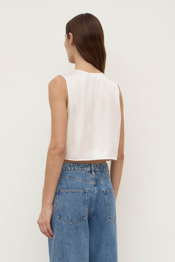 Beal Silk Tie Front Top