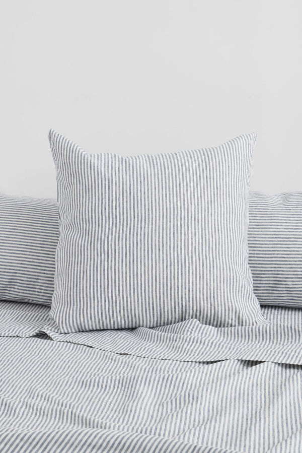 Linen European Pillow Case Ocean Stripe