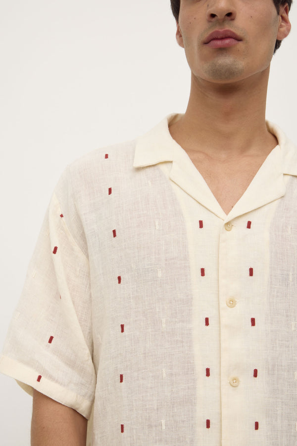 Broken_Embroidery_Short_Sleeve_Shirt_Cream_0961jpeg