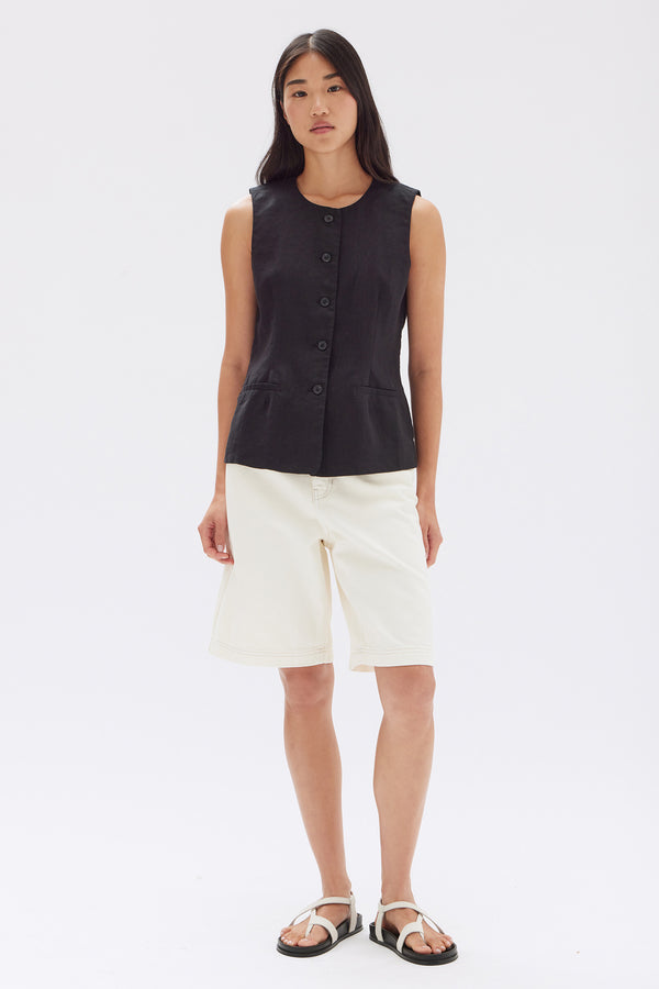 Re-Worn Calla Linen Top