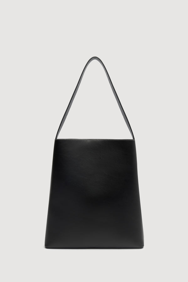 Charlie Leather Shoulder Bag Black-1jpg