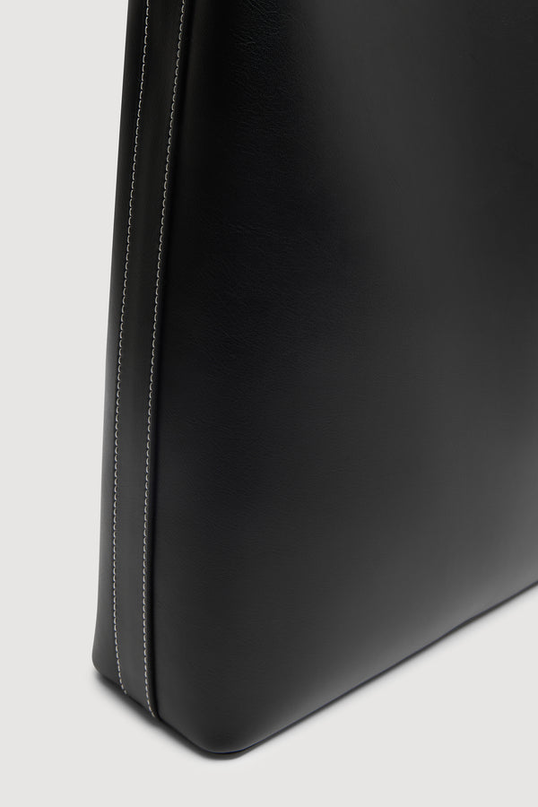 Charlie Leather Shoulder Bag Black-2jpg