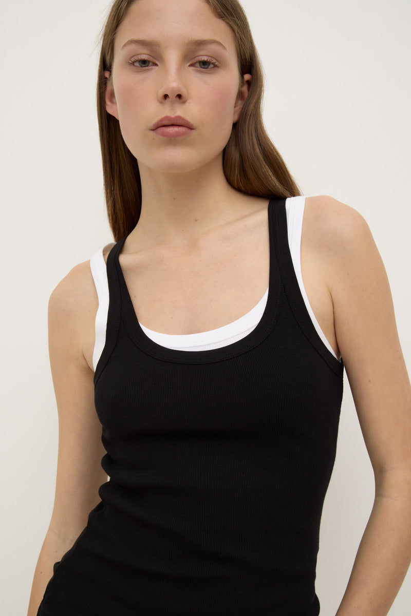 Womens Charlie Rib Tank Black | Assembly Label