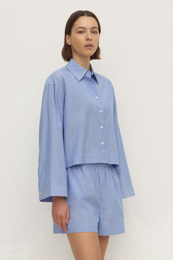 Dove Stripe Crop Shirt