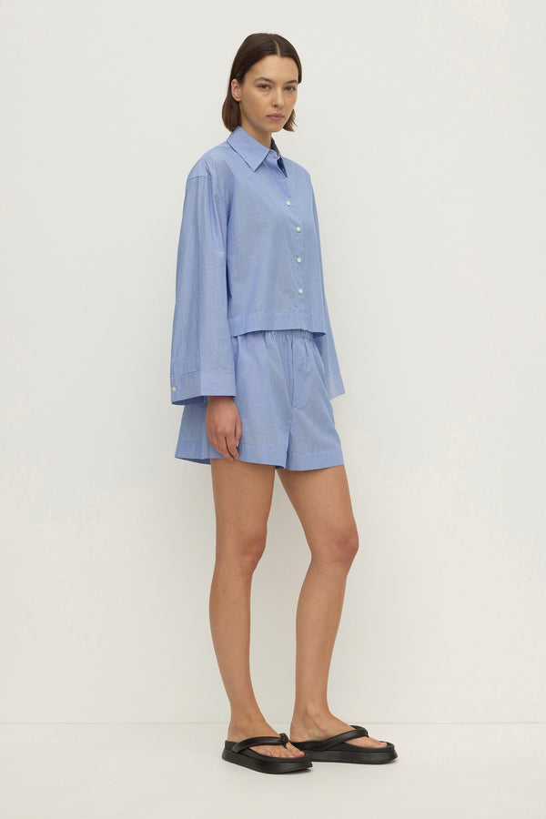 Dove Stripe Crop Shirt