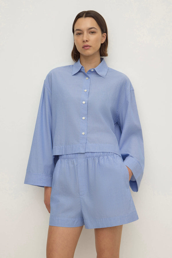 Dove Stripe Crop Shirt