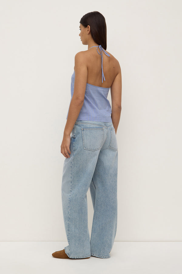 Re-Worn Erina Stripe Halter Top