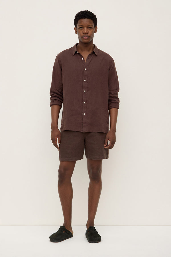 Everyday Mens Linen Long Sleeve Shirt Ganache-5