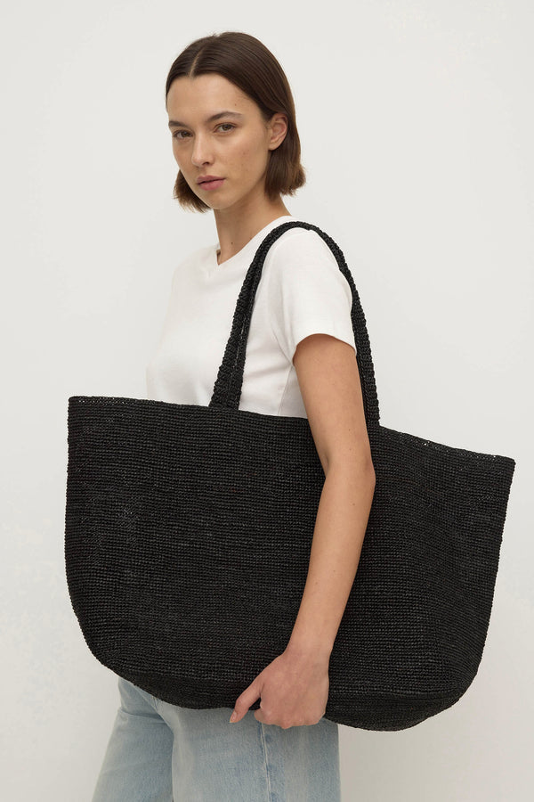Everyday Raffia Tote Black_2796
