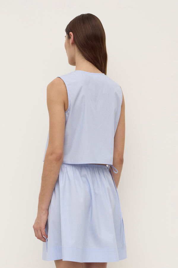 Havana Stripe Poplin Tie Front Top