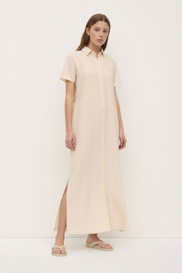 Re-Worn Heather Silk Blend Shirt Dress