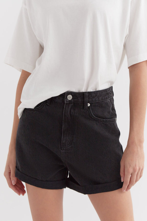 Re-Worn High Waist Rolled Hem Shorts