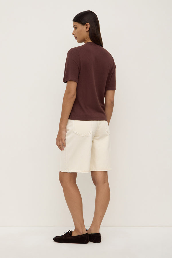 June Silk Knit Tee Espresso-6