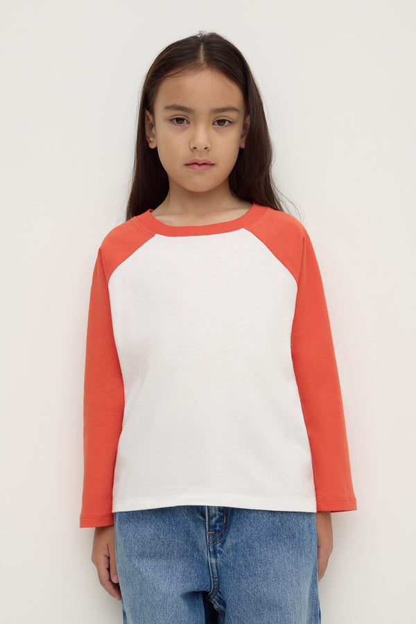 Kids_Oversized_Raglan_Long_Sleeve_Tee_Tangerine_Antique_White_0172