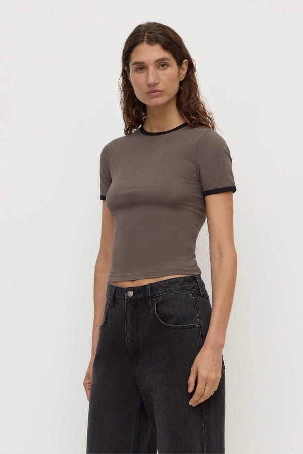 Re-Worn Kourt Contrast Bind Tee