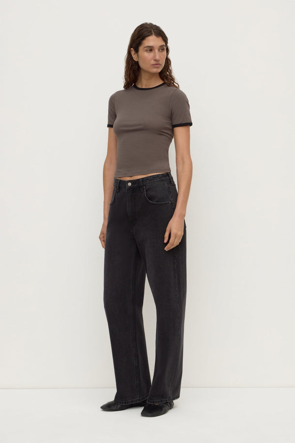 Re-Worn Kourt Contrast Bind Tee