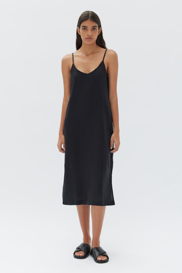Re-Worn Womens Linen Slip Dress