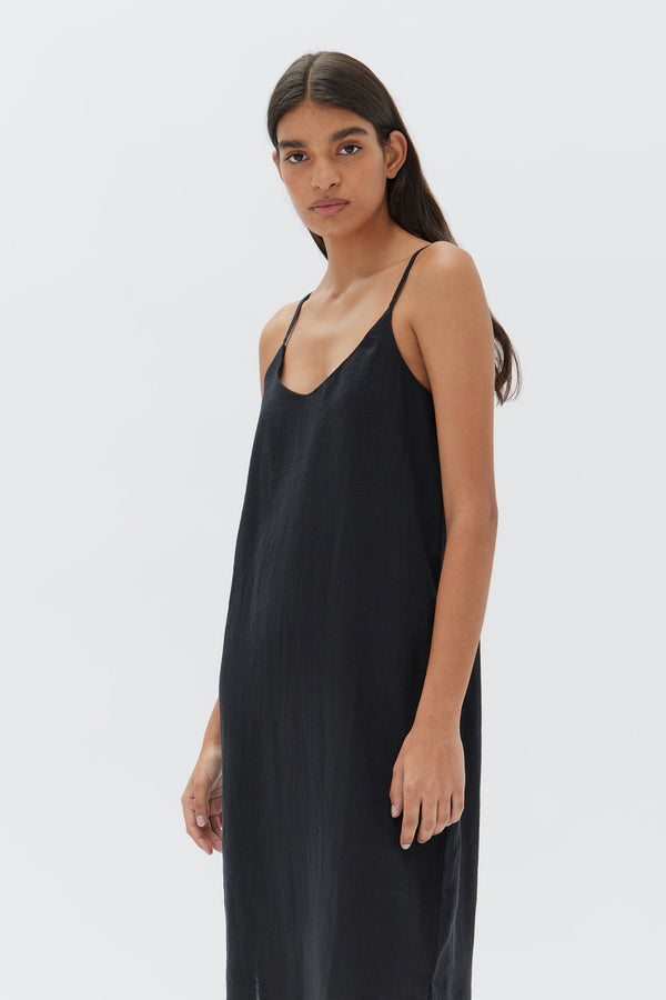 Re-Worn Womens Linen Slip Dress