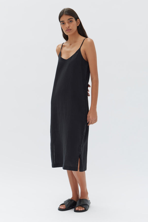 Re-Worn Womens Linen Slip Dress