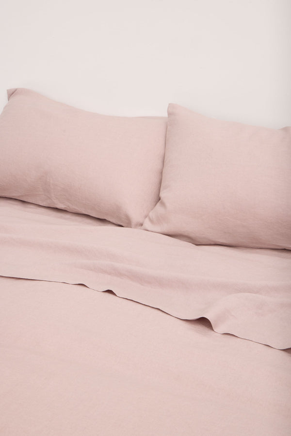Linen Standard Pillow Cases Rose
