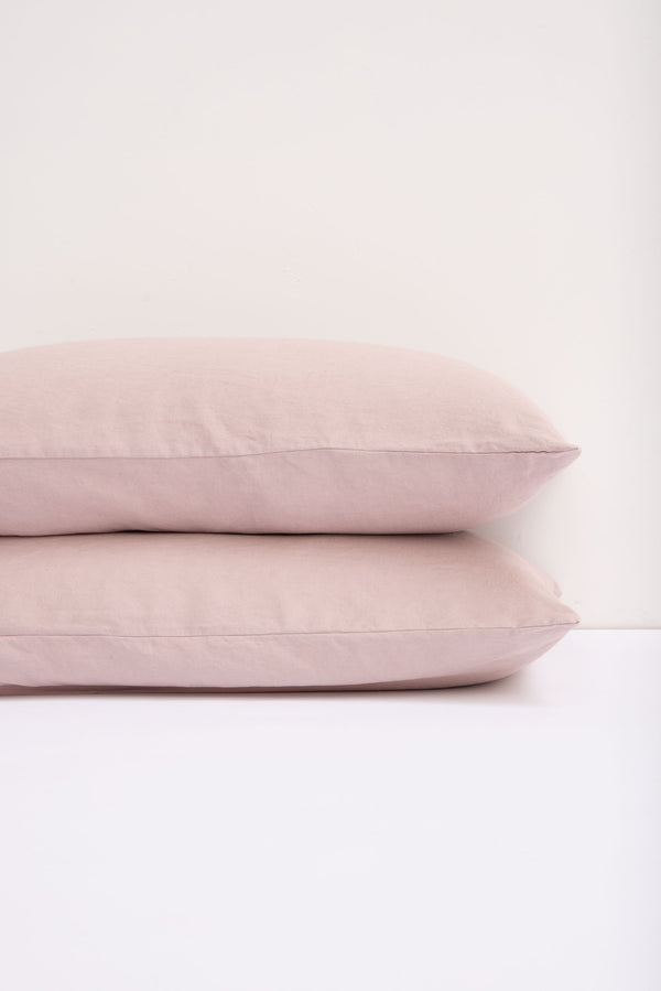 Linen Standard Pillow Cases Rose