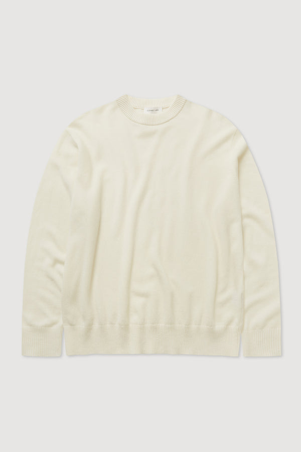 Mens Cashmere Crew Neck Knit Creamjpg