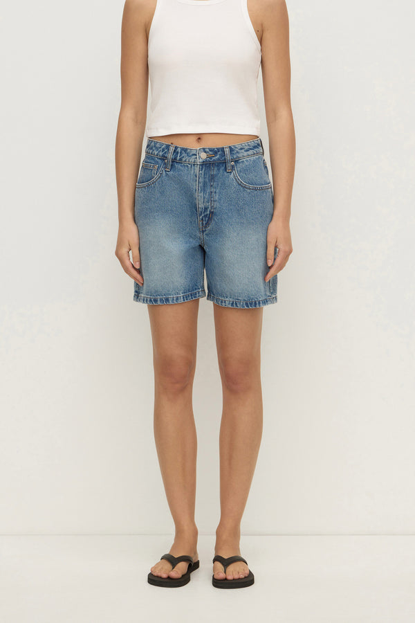 Mid Rise Vintage Denim Short