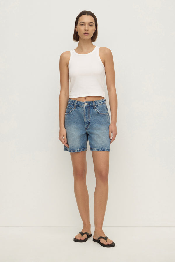 Mid Rise Vintage Denim Short