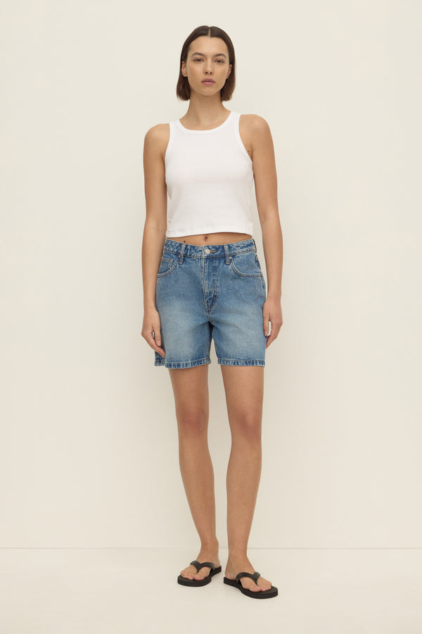 Mid Rise Vintage Denim Short