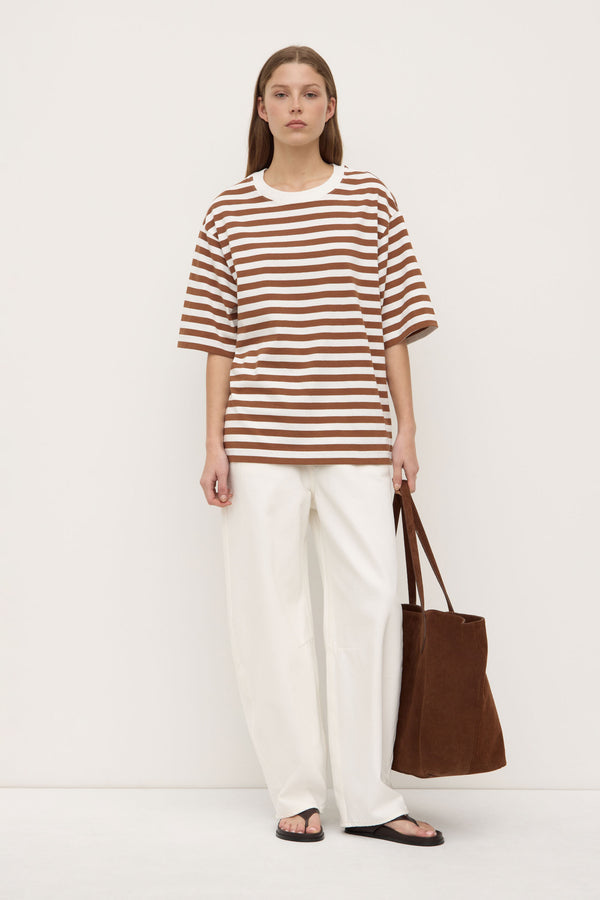 Monte_Stripe_Cotton_Short_Sleeve_Tee_Earth_Antique_White_0737