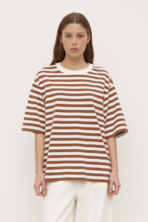 Monte_Stripe_Cotton_Short_Sleeve_Tee_Earth_Antique_White_0741