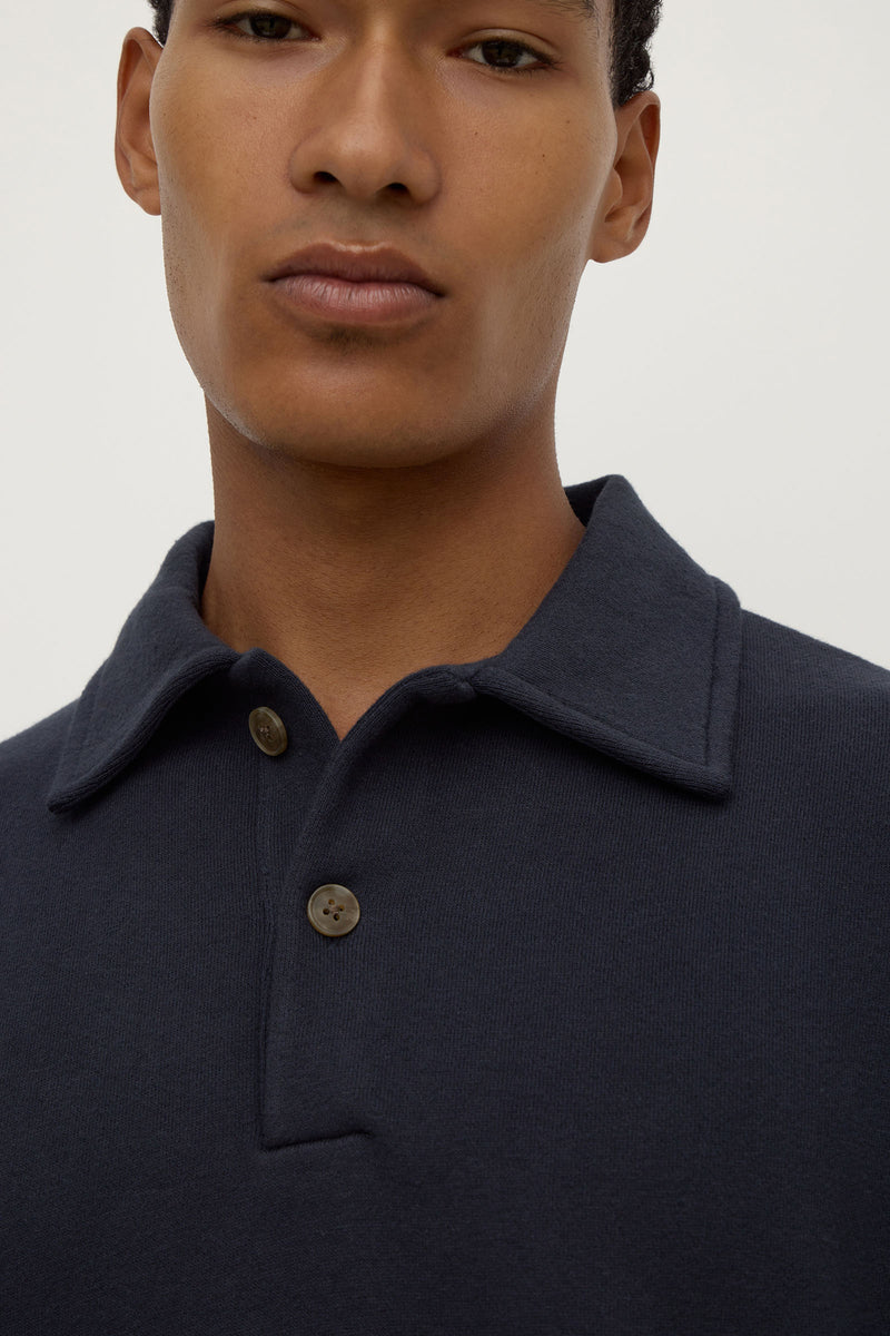 Mens Newport Fleece Polo True Navy | Assembly Label