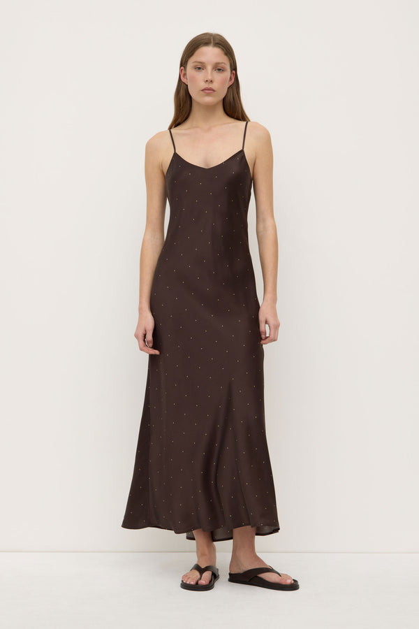 Pippa Dot Silk Slip Dress