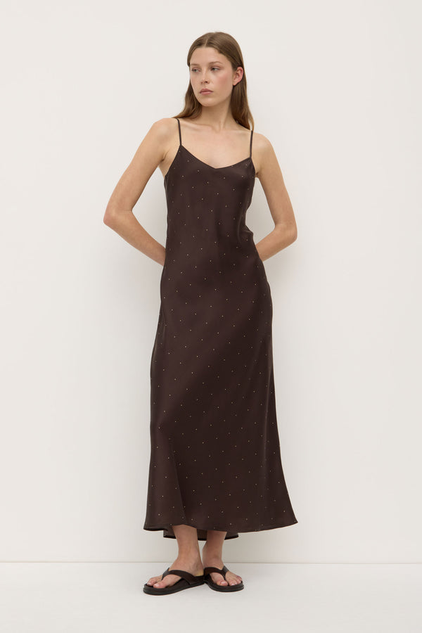 Pippa Dot Silk Slip Dress