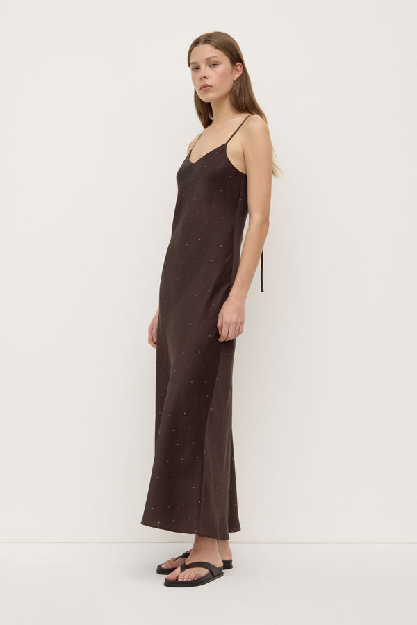 Pippa Dot Silk Slip Dress