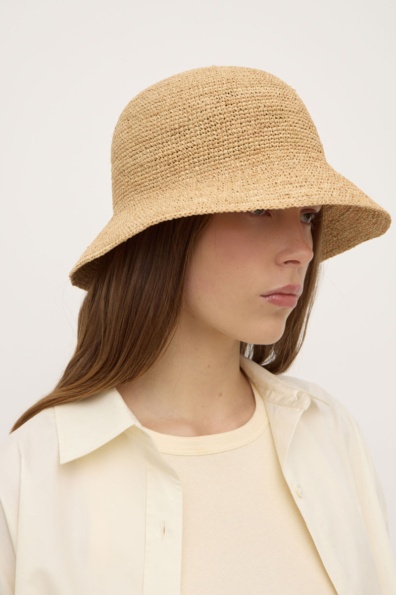 Raffia Bucket Hat Natural | Assembly Label