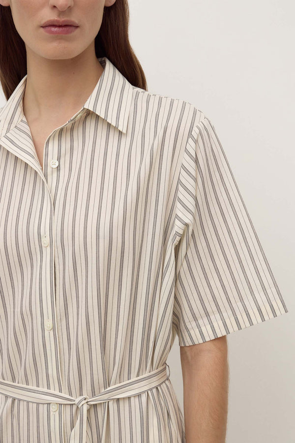 Re-Worn Ria Stripe Midi Shirt Dress