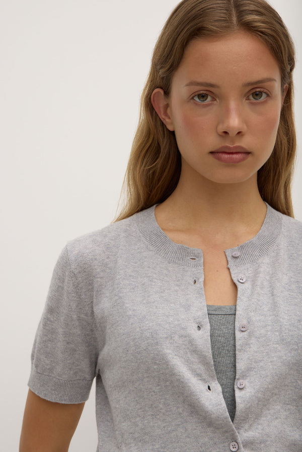 Semra Cotton Cashmere Short Sleeve Cardigan